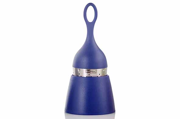 Floatea thee-ei donkerblauw met houder Ø 4 cm, H 14 cm