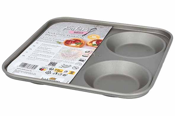 Bakers Best bakplaat Yorkshire pudding voor 4, 24 x 24 x h2,6 cm, antiaanbaklaag