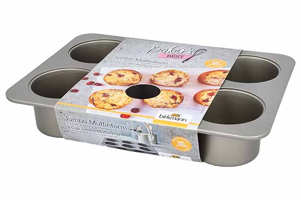 Bakers Best jumbo muffinvorm 22 x 31 x 5,5 cm, losse bodem, antiaanbaklaag