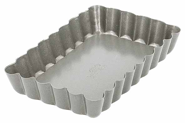Bakers Best mini taartvorm rechthoekig 8 x 13 x H2 cm losse bodem, antiaanbak