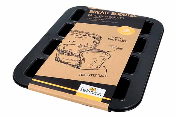 Bread Buddies mini broodvorm voor 8 stuks, 35,5 x 27 x 5 cm, antiaanbaklaag