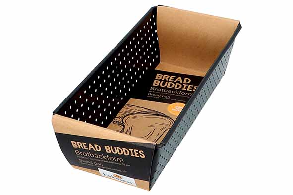 Bread Buddies broodvorm 26 x 11,5 x 7,5 cm, geperforeerd, zwart