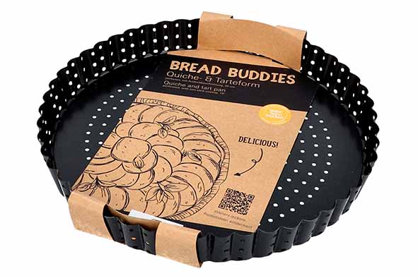 Bread Buddies taart- en quichevorm 25 x 25 x 3 cm, met losse bodem