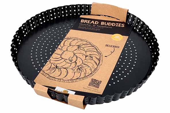 Bread Buddies taart- en quichevorm 30 x 30 x 3 cm, met losse bodem