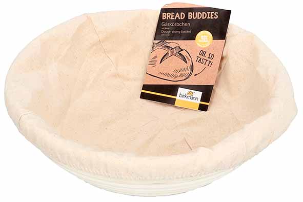 Bread Buddies rijsmand, rond, 27 x 27 x 9,5 cm, met katoenen hoes