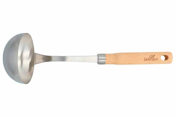Cause We Care louche 9 x 29,5 x 4,5 cm, acier inoxydable, manche en bois de hêtre
