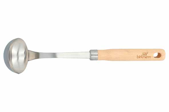 Cause We Care petite louche 6,5 x 27 x 3,5 cm, acier inoxydable, manche en bois de hêtre