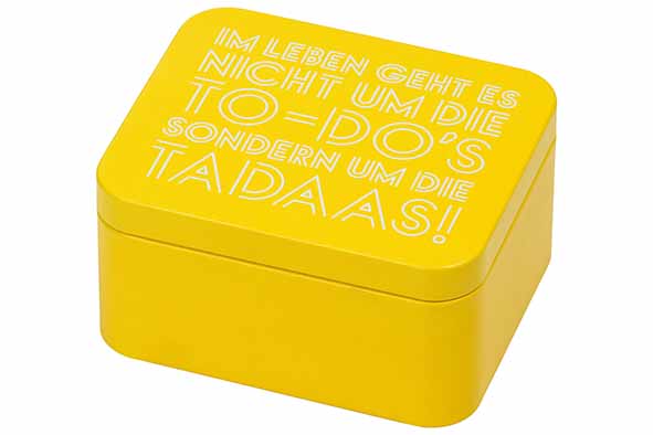 Colour Kitchen cadeaudoos Tadaa 12 x 10 x 6,2 cm geel blik