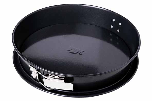 Premium Baking springvorm conisch, Ø 32 x H 6 cm, kwartelstaal, zwart