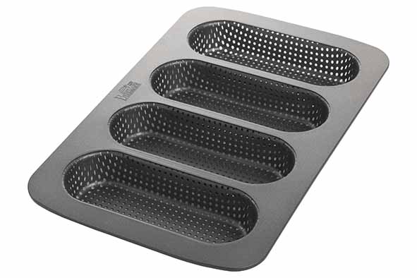 Laib & Seele bakplaat voor 4 hot dog broodjes 35 x 22 x H 3 cm geperforeerd