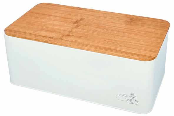 Broodtrommel Laib & Seele Wit Bruin Bamboe deksel 33 x 18 x 13 cm