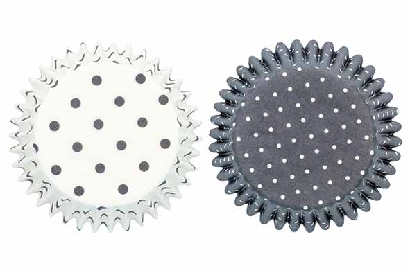 Muffinvormen grijs Ø 7 x H 3 cm, set van 100