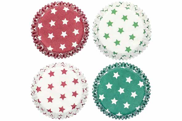 Muffinvormen sterren Ø 7 x H 3 cm, set van 100