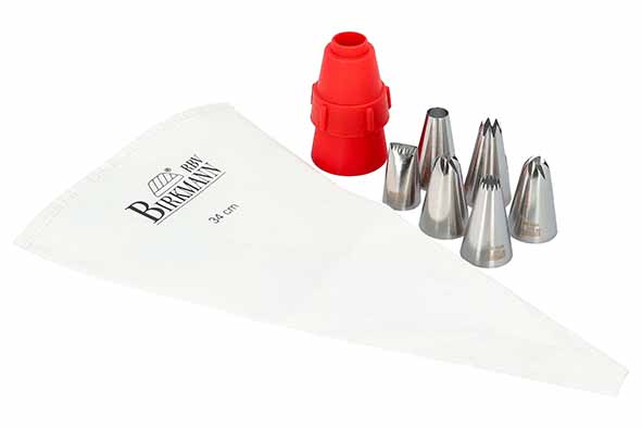 Easy Baking spuitzak met 6 spuitmondjes en adapter