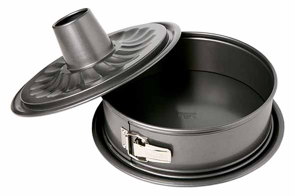 Easy Baking springvorm 26 x 26 x 9 cm, 2 bodems, antiaanbaklaag, donkergrijs
