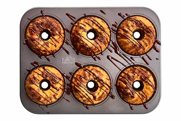 Easy Baking bakplaat voor 6 tulbanden Ø 10 cm, 36,5 x 28 x 6,5 cm, donker