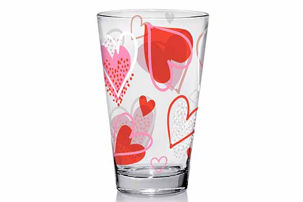 Heart To Heart tumbler 310 ml set van 3 Ø 8 cm, 8,8 x 29,5 x 13 cm