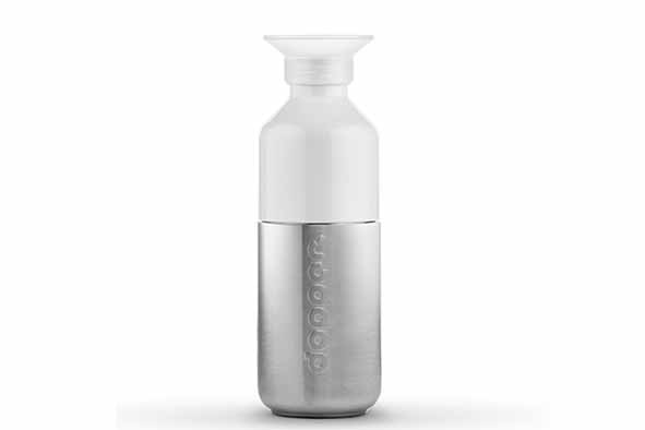 Drinkfles 350 ml, roestvrij staal, zilver, 6,5 x 19 cm