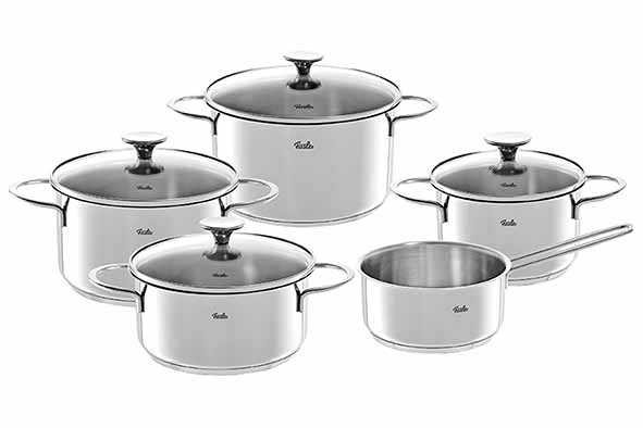 Copenhagen set van 5 kookpotten 16-24 cm, glazen deksels