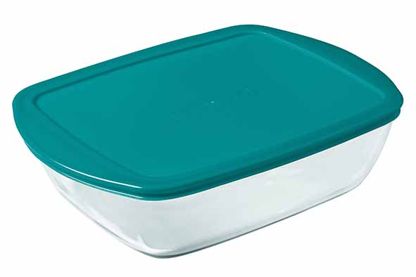 Cook & Store ovenschaal transparant 1,1 l 23 x 15 x H 7 cm met kunststof deksel