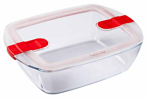 Cook & Heat ovenschaal rechthoekig 2,5 l 28 x 20 x 8 cm met kunststof deksel