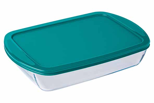 Cook & Store ovenschotel rechthoekig 4,5 l 40 x 27 x H 7 cm met kunststof deksel
