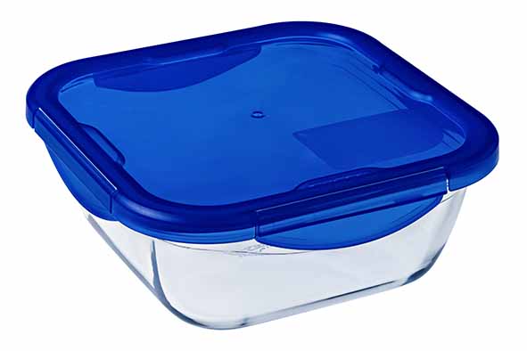 Cook & Go ovenschotel vierkant 0,8 l, 16 x 16 x 6 cm, met kunststof deksel