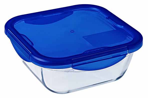 Cook & Go ovenschotel vierkant 1,9 l, 21 x 21 x 8 cm, met kunststof deksel