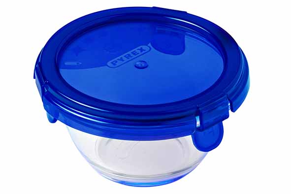 Cook & Go ovenschotel rond 0,2 l blauw met kunststof deksel