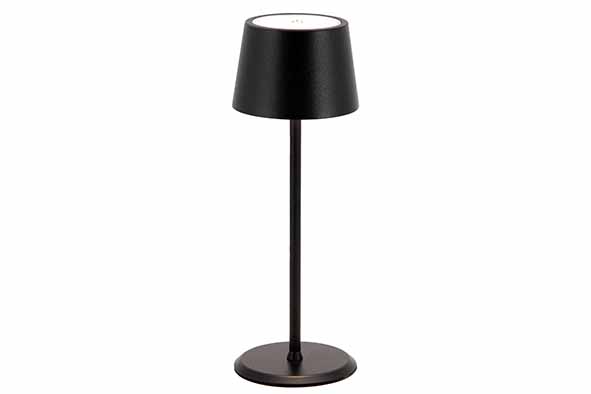 Tafellamp Monte-Carlo zwart, Ø 8 cm, hoogte 21 cm, dimbaar