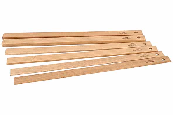 Bakers Best set van 6 deegstaven L 35 cm, 3-5-10 mm, beuk, naturel