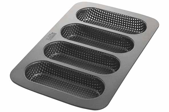 Laib & Seele bakplaat voor 4 mini stokbroden, geperforeerd, non-stick, donkergrijs