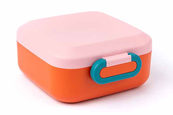 Rikko Lunchbox Poppy Flamingo 16,7 x 16,7 x 8,1 cm met divider en 2 snackboxen