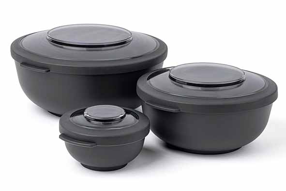 Tylla foodbowls, polypropyleen, antraciet, set van 3