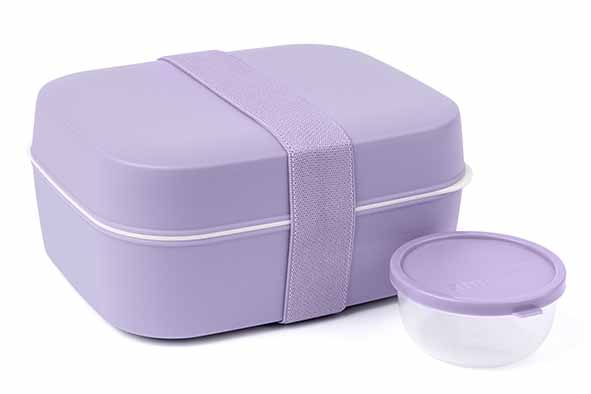 Amuse lunchbox 3-in-1, lavendel, 18 x 14,8 x 8,5 cm