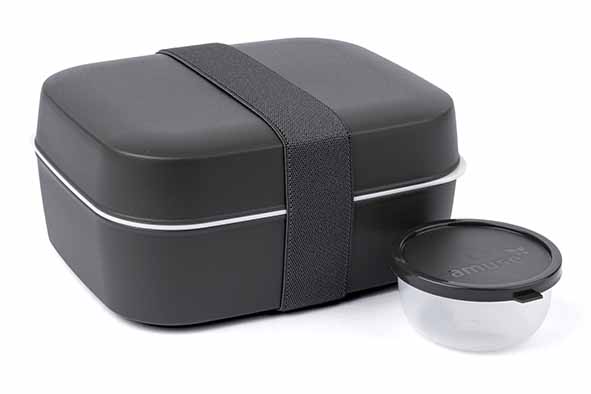Amuse lunchbox 3-in-1 zwart 18 x 15 x 8,5 cm