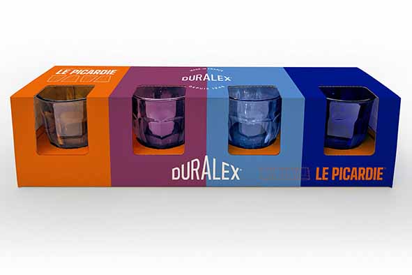 Picardie tumbler 25 cl set van 4, Ø 8,5 cm, assorted