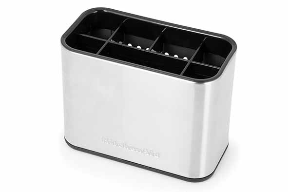 Waschbecken-Organizer 16 x 8,4 x 12,2 cm, silber, schwarz