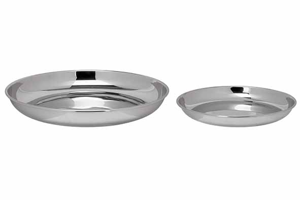 Seafood platter stainless steel, set of 2, Ø 26 cm and Ø 35 cm