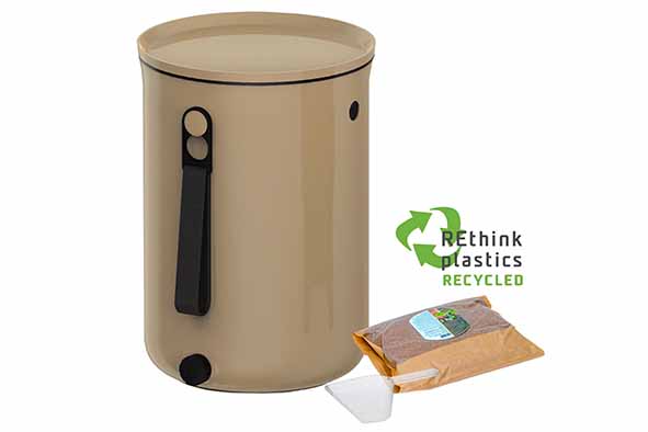 Bokashi Organko beige set van 2 compostbak