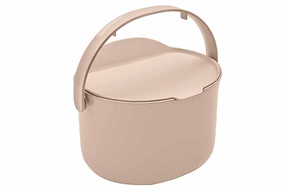 Bokashi Daily poubelle, beige, synthétique, 3,3 l, 24,7 x 21,3 x 17,5 cm