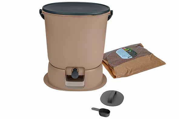 Bokashi Essential composteur, beige, polypropylène, 15,3 l, 37 x 29,1 x 34,5 cm
