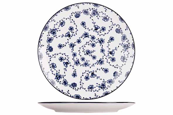 Flor Azul plat bord Ø 27 cm, set van 4