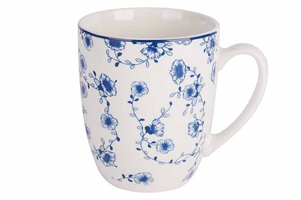 Flor Azul beker 37 cl, set van 4 Ø 8,8 x H 10,4 cm
