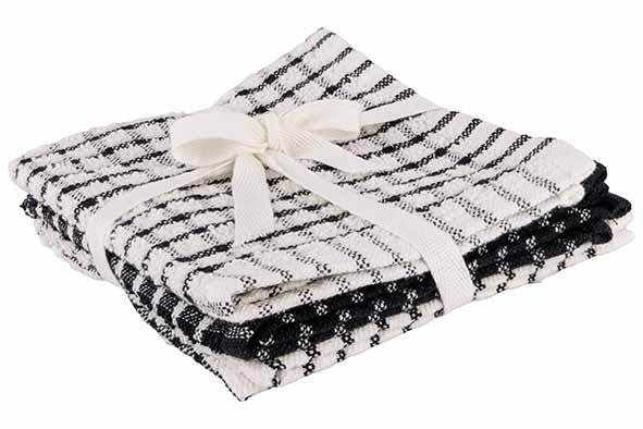 Stoff vaatdoek Black Chambray 30 x 30 cm set van 3