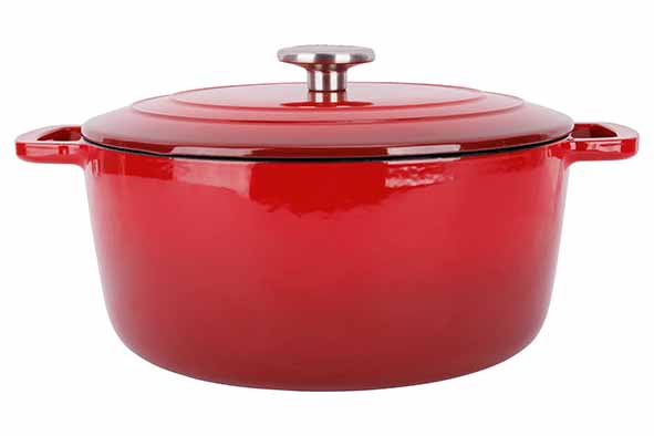 Fontestic kookpot Traditional Red D28 x H13 cm gietijzer met deksel