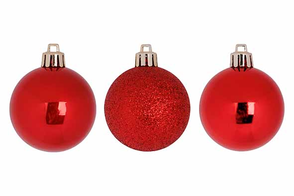Kerstbal rood 6 cm set van 12