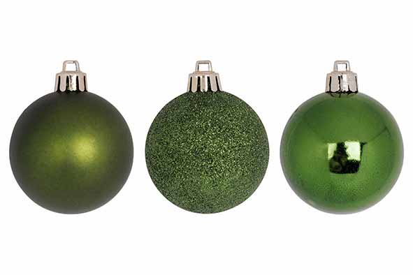 Weihnachtskugel grün Mix 12er-Set, Ø 6 cm