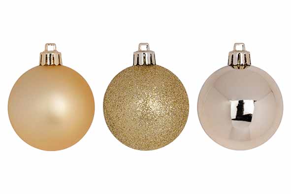 Gouden kerstballen van PVC, Ø 6 cm, set van 12