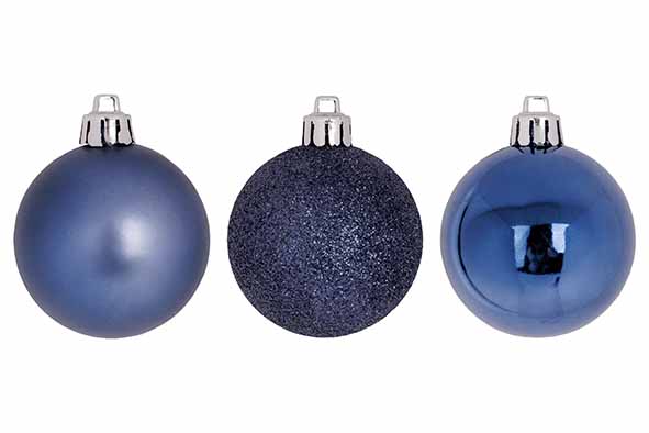 Kerstbal grijsblauw Ø 6 cm set van 12